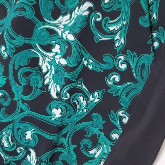 6 INC STRETCH CAREER POCKETS INTERNATIONAL CONCEPTS SKIRT GREEN BLACK MEDIUM - Picture 4 of 10